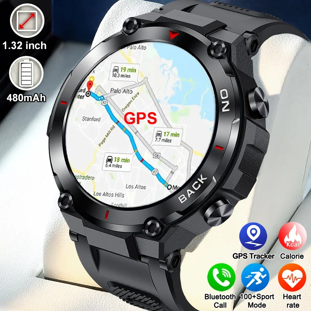 

2024 New Rugged Military GPS Smart Watch Men For iOS Android IP68 Waterproof Sport Watches AMOLED HD Screen Fitness Smartwatch