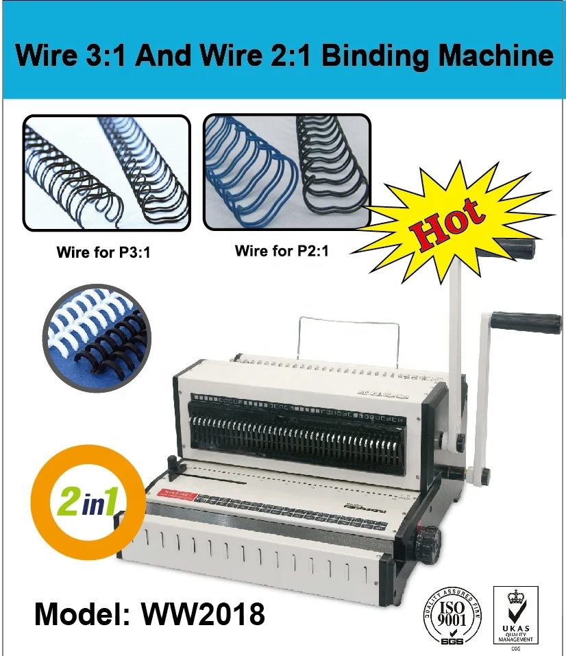 WW2018 Factory Supply 3:1 and 2:1 Punching and Binding Machine Wire Spirals Coil Calendar Binding Notebook Making Machine