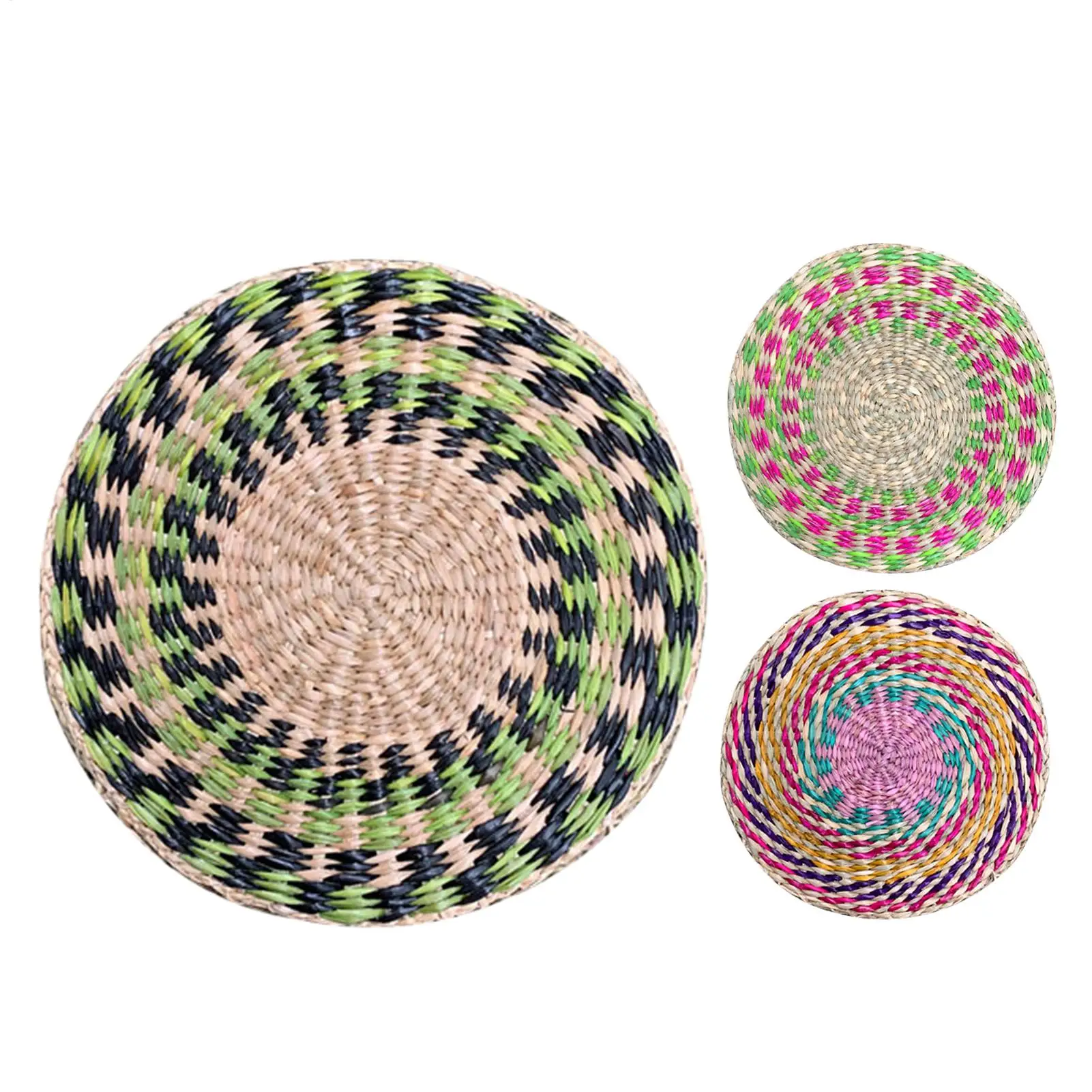 Seegras-Tischset 20cm Natürlich Gewebte Rustikale Boho Farmhaus Tischmatte Hitzebeständige Matte Küchendekoration für Esstisch-Gestaltung