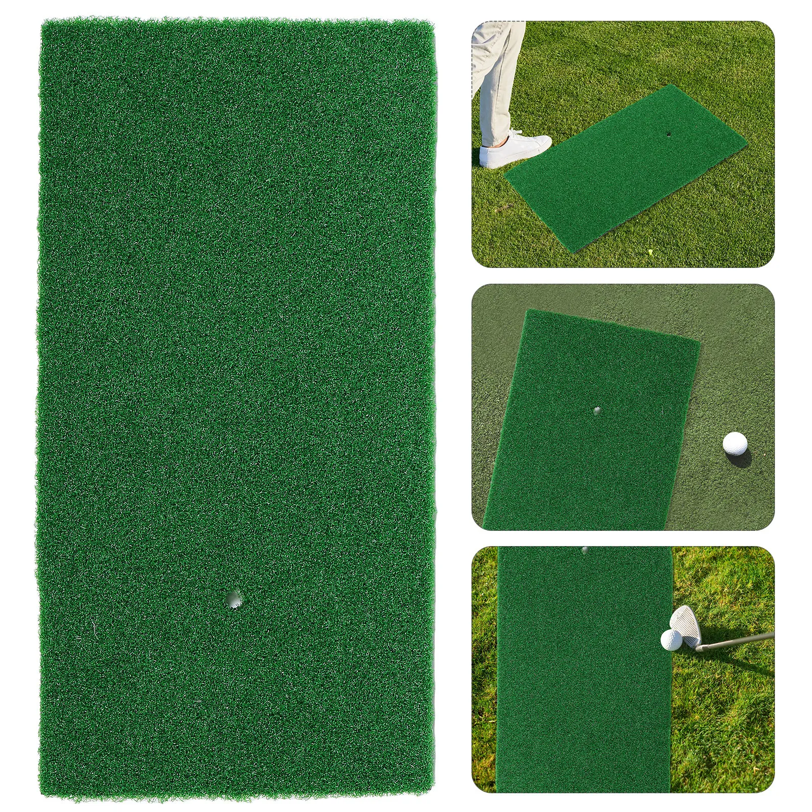 Portable Golf Practice Swing Mat Mini Golf Turf Hitting Mat Indoor Outdoor Training Backyard Chip Putting Synthetic Grass