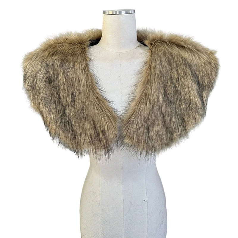

Medieval Faux Fur Collar Cape Shawl Halloween Cosplay Costume Renaissance Warrior Knight Shoulder Wrap Cape For Men Women