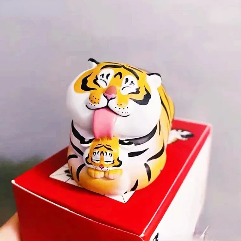 Fette Tiger Panghu Tier Figur Spielzeug PVC Anime Figur Auto Dekoration Kind Mädchen Geburtstag Geschenk Schreibtisch Ornament Bu2ma