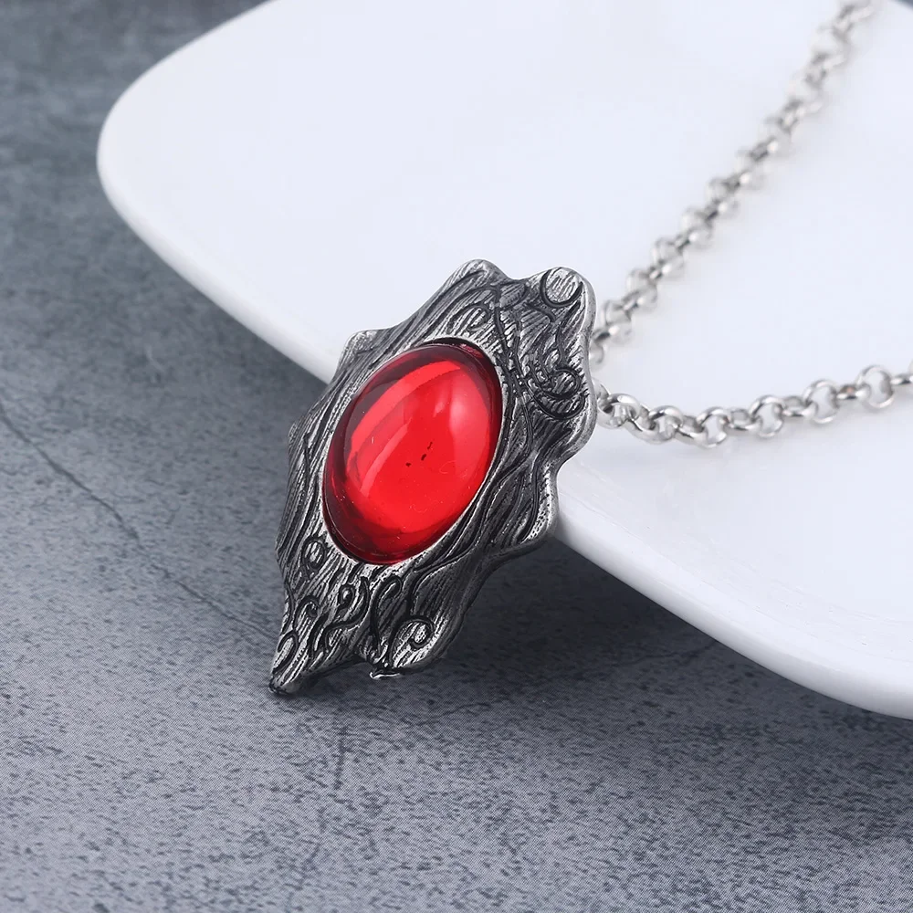 DMC Devil Maycry Pendant Necklace Devil Hunter Dante Perfect Amulet Red Crystal Necklaces for Women Men Choker Jewelry