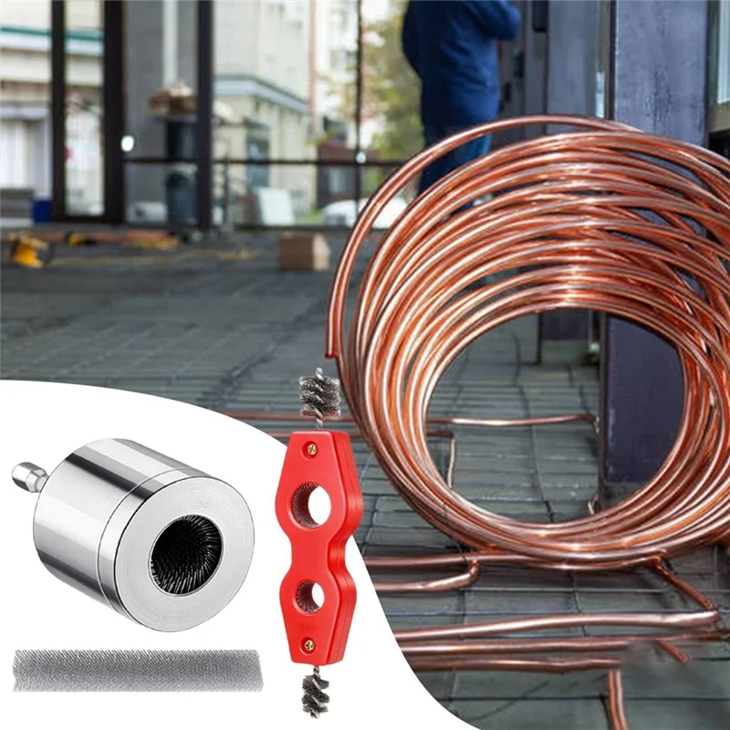 

ABBY-Copper Pipe Cleaner, Copper Pipe Cleaner For Drill, Metal Pipe Cleaner , Copper Pipe Brush For Electric Drill Bit