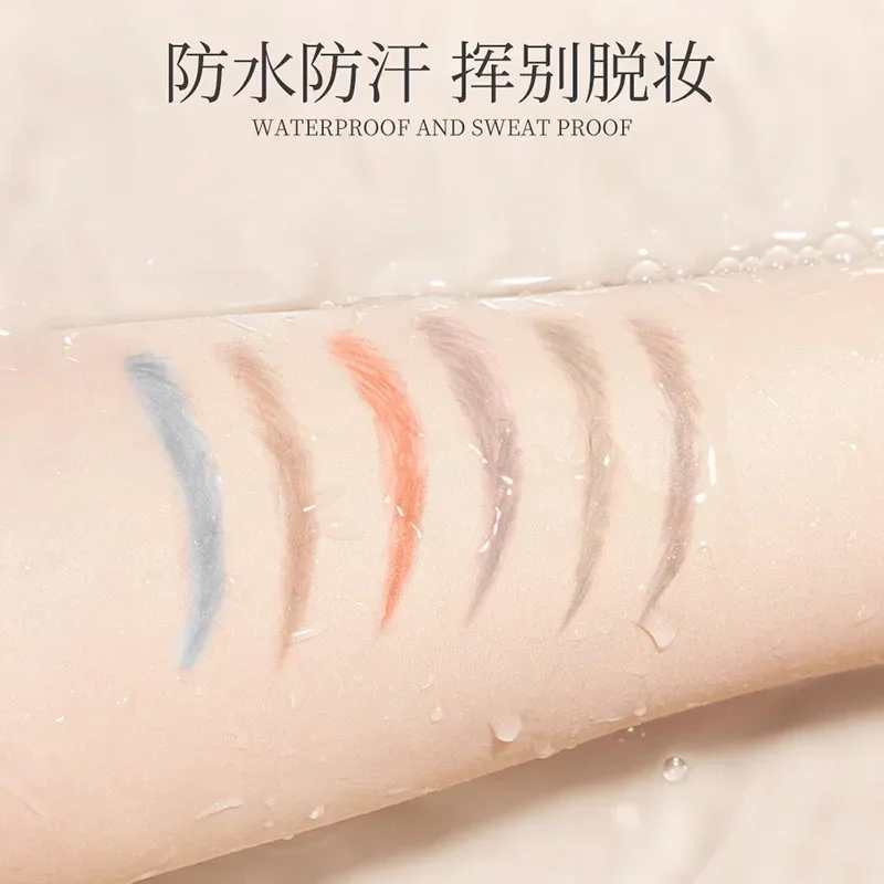 Naturalna brązowa dwustronna gładka, delikatna kredka do brwi, wodoodporna, odporna na pot, długotrwała, utrwalająca makijaż, z pędzelkiem do brwi.