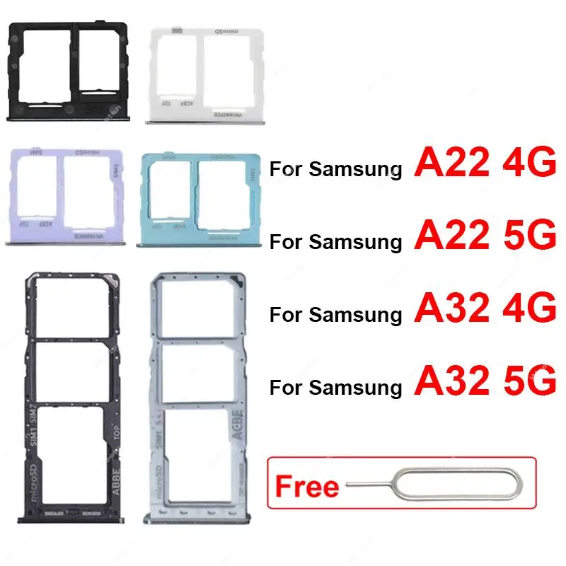 

Sim Card Tray For Samsung A22 A225F A32 A325 4G A22 A226B A32 A326B 5G Sim Card Holder Socket Slot Replacement Repair Parts