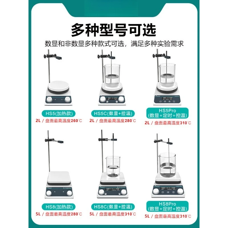 Laboratory magnetic stirrer digital display constant temperature heating temperature control small electromagnetic mixer high