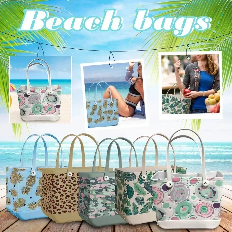 Beach Tote Silicone Basket with Sand Waterproof Travel Bag Sandproof Handbag Large Capacity Storage Bag for Boat Pool Sports Gym