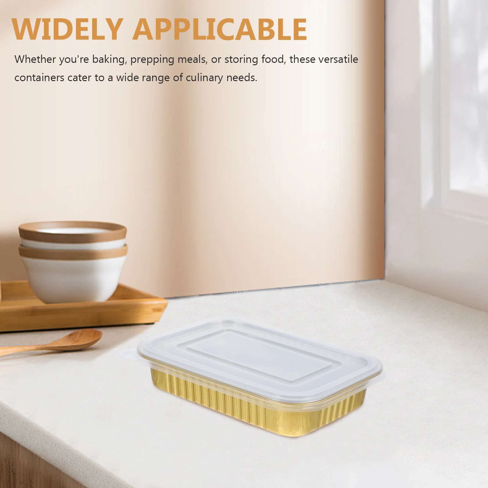 

20PCS Aluminum Lunch Boxes 184ml 580ml Bake Containers Disposable Takeout Foil Pan Holder With Lid Trays Cake Holders Oven Safe