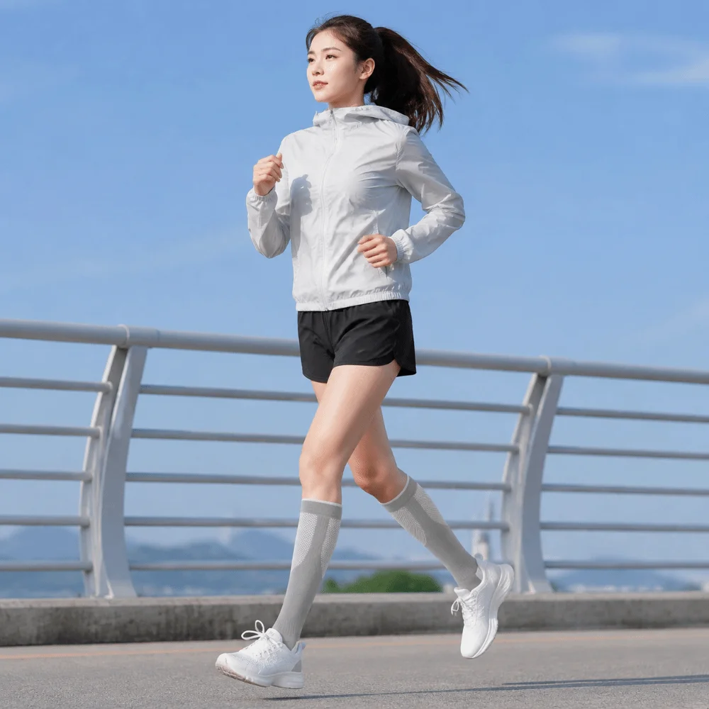 Knee High Compression Socks Elastic Long Tube Sports Stockings Summer Leg Slimming Circulation Support Socks For Athletic