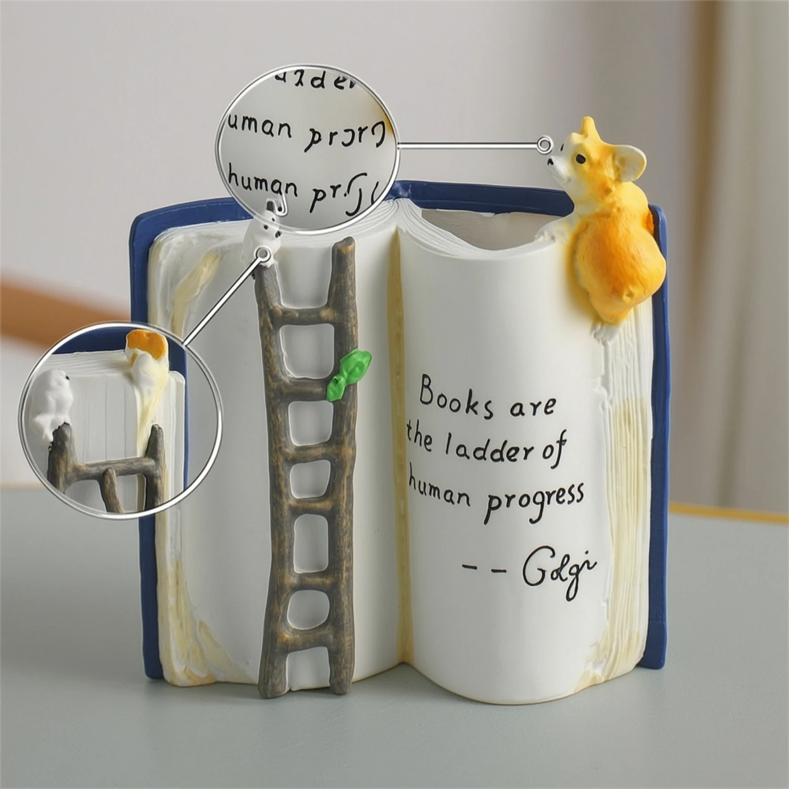 Book-Shaped Planter Unique Book-Shaped Flower Pot Tabletop Planter Cute Plant Container Compact for Avid Readers, Bookshelf