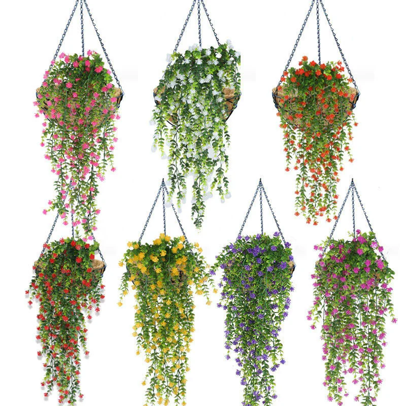 80 سنتيمتر الاصطناعي شنقا زهرة كاذبة الروطان الصفصاف الروطان زهرة الاصطناعي شنقا الموز للمنزل حديقة الجدار الديكور