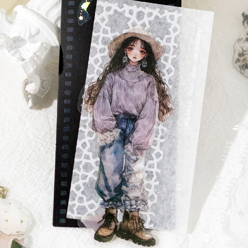 2Style 45Pcs/bag Character PET Sticker Pack DIY Handbook Creative Material Decorative Scrapbook Phone Case