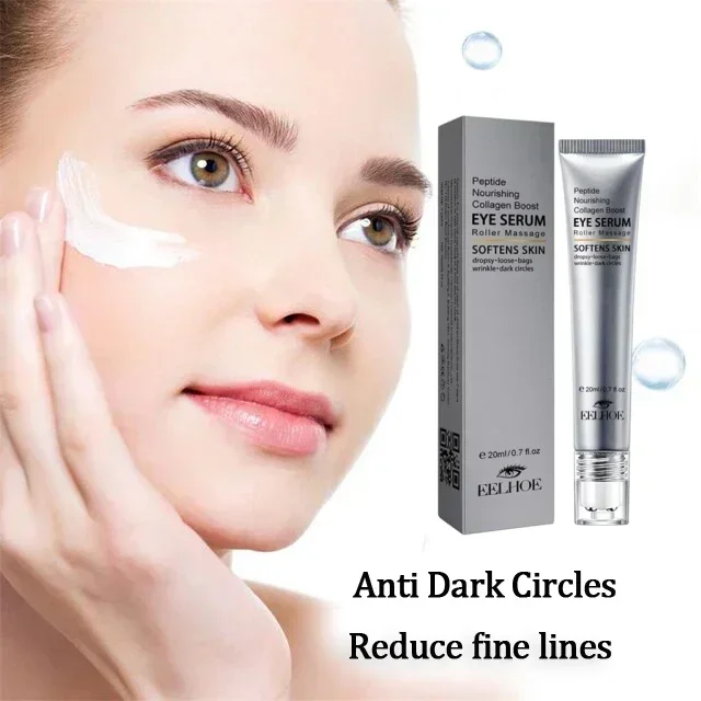 

Anti Dark Circles Eye Serum eye bag Peptide Serum Anti Wrinkle Face Care Roller Massager korean Eye skin serum