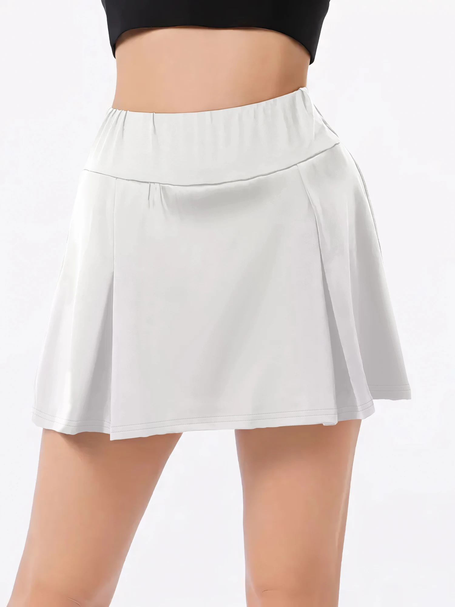 

Autumn Light Brushed Pleated Skirt Women High Waist Breathable Skin-Friendly Anti-See-Through with Lining for Early Autumn