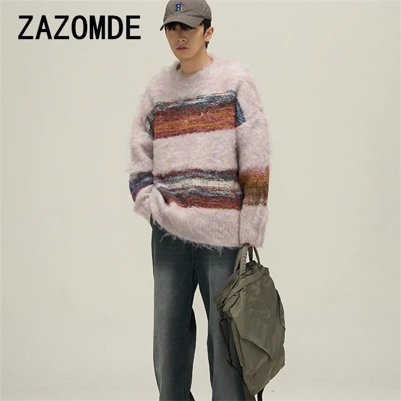 ZAZOMDE-Pull Dégradé pour Homme, Streetwear, Hip Hop, Y-Harajuku, Couple, Vêtements, Automne, Hiver, Nouveau