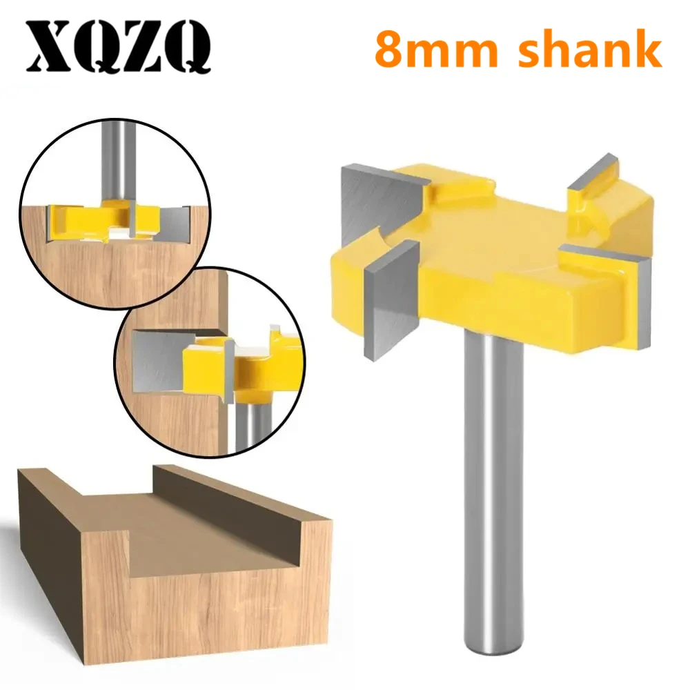 

1 шт., 8 мм, хвостовик, 4 края, Т-образный долбежный резак, деревообрабатывающий инструмент, фрезы для дерева, промышленный фрезерный станок, долбежный инструмент