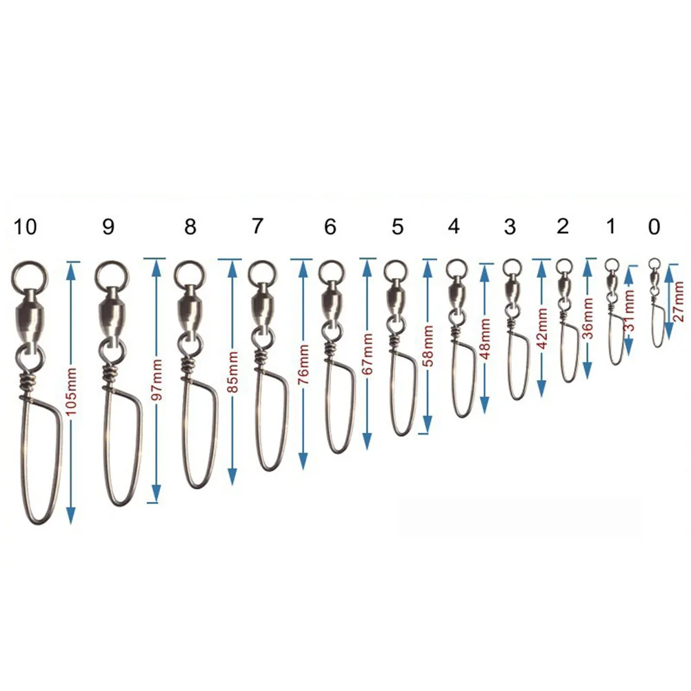 

10 Pcs Fishing Gear Connector Safety Snap Barrel Swivel Bulk Method Hook Damage-resistant