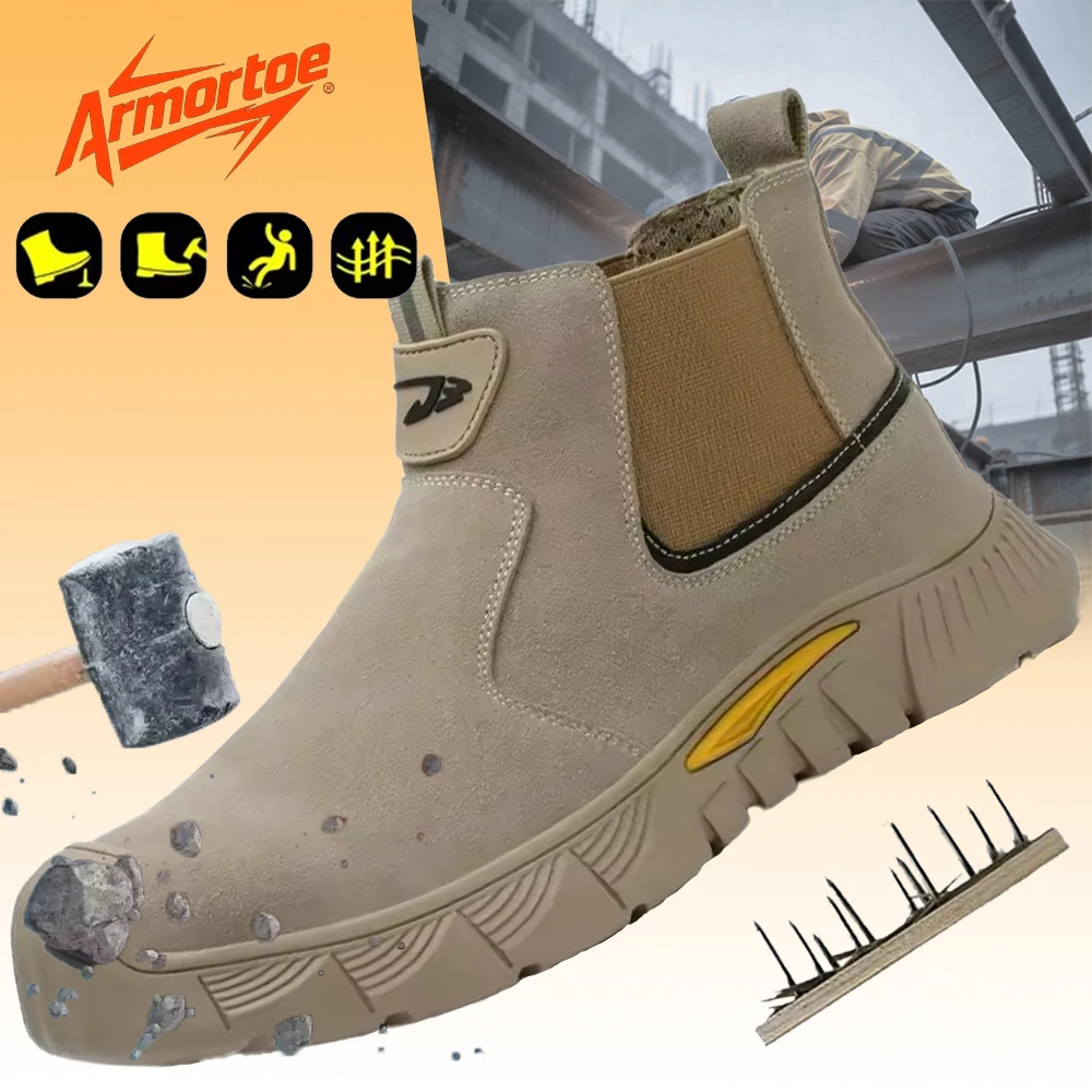 

ArmorToe Safety Boots Anti-smash Anti-puncture Anti-splash Hot Welding Shoes Steel Head Wear Sports Shoes Work Shoes #Armor2793