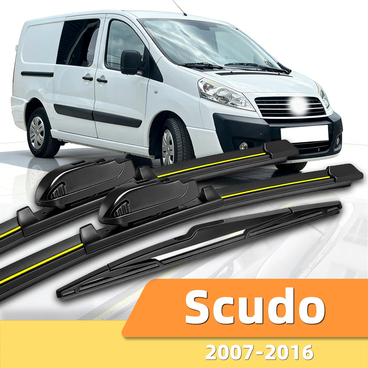 3 Stück Front- und Heckscheibenwischer, geeignet für Fiat Scudo 2007–2016, Kfz-Windschutzscheiben-Zubehör, 2009, 2012, 2014, 2015