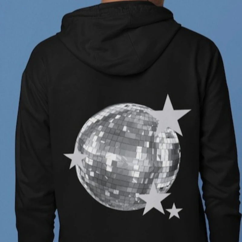 เสื้อฮู้ดเทรนดี้สไตล์ YK ลายลูกบอลสะท้อนแสง สไตล์สตอกโฮล์ม สวยงามแบบวัยรุ่น ดิสโก้ พร้อมลายดาว สำหรับฤดูใบไม้ร่วงและฤดูหนาว ให้ความอบอุ่น
