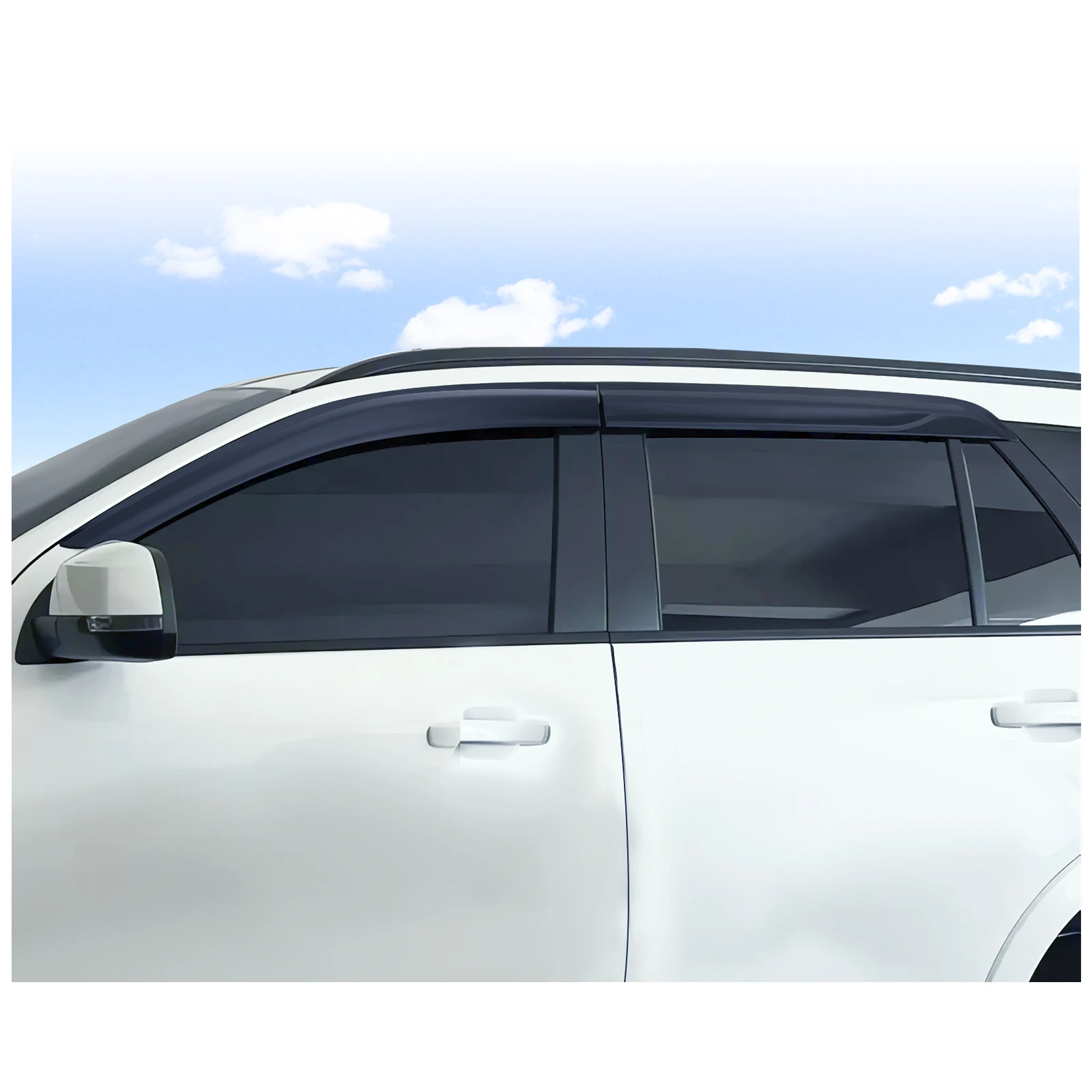 Sun Rain Guard Wind Deflector Window Visor For Ford Everest T9 2023 2024 Matte Black 4PCS/SET Weather Shield Door Visor Trim
