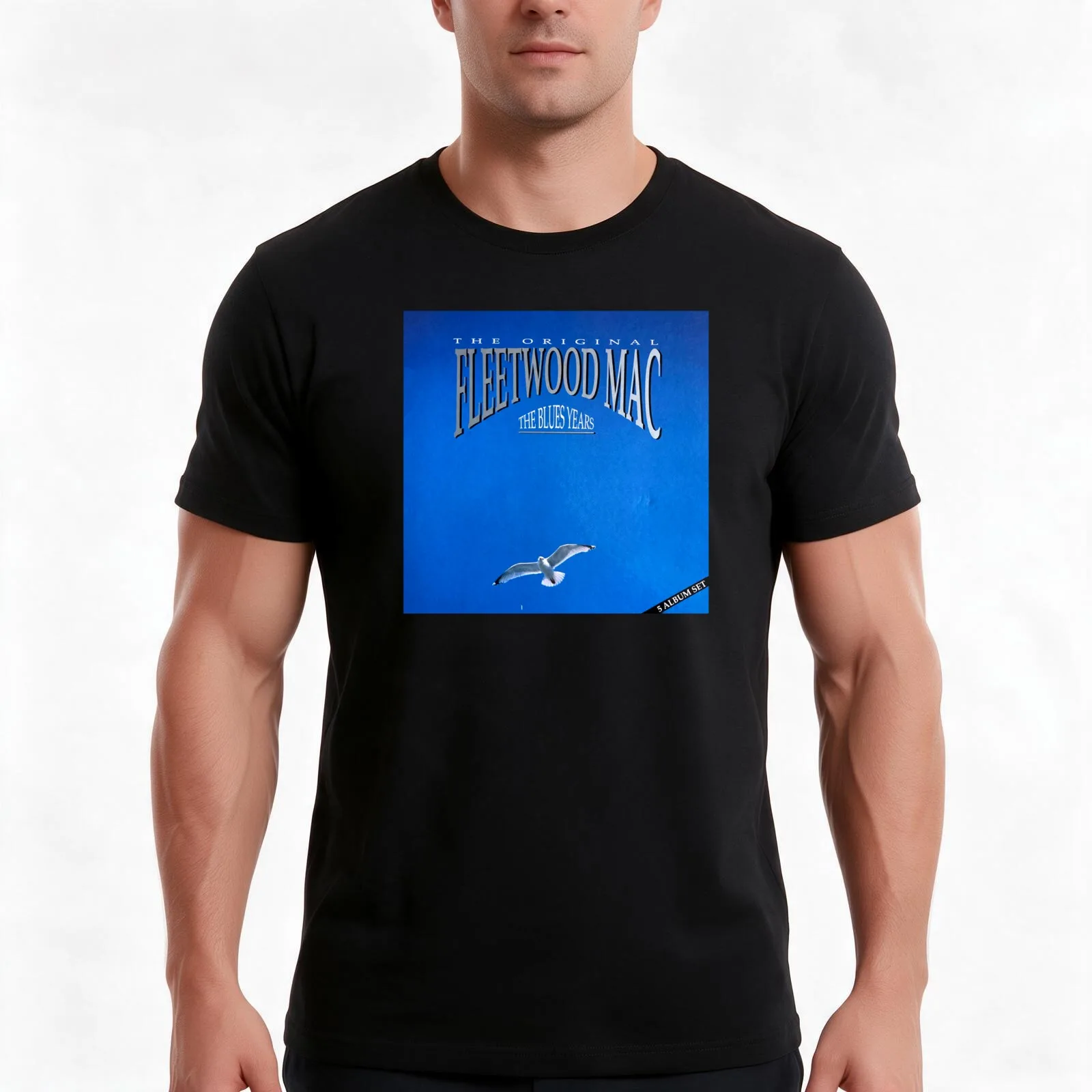 Fléétwóod Mác The Blues Years Album Cover T-Shirt, Summer Casual Cotton Tee, Oversized Streetwear Tops, Vintage Graphic Print