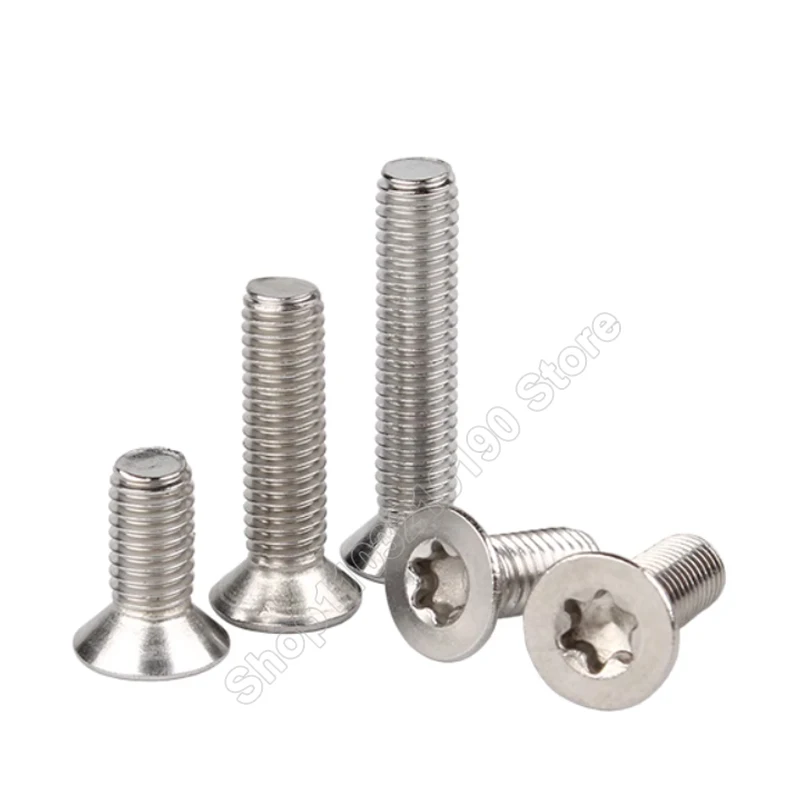 30-300Pcs M2 M2.5 M3 M4 Six-Lobe Torx Flat Countersunk Head Screw Bolts Stainless Steel GB2673 Length 4 5 6 8 10 12 14 16 20mm