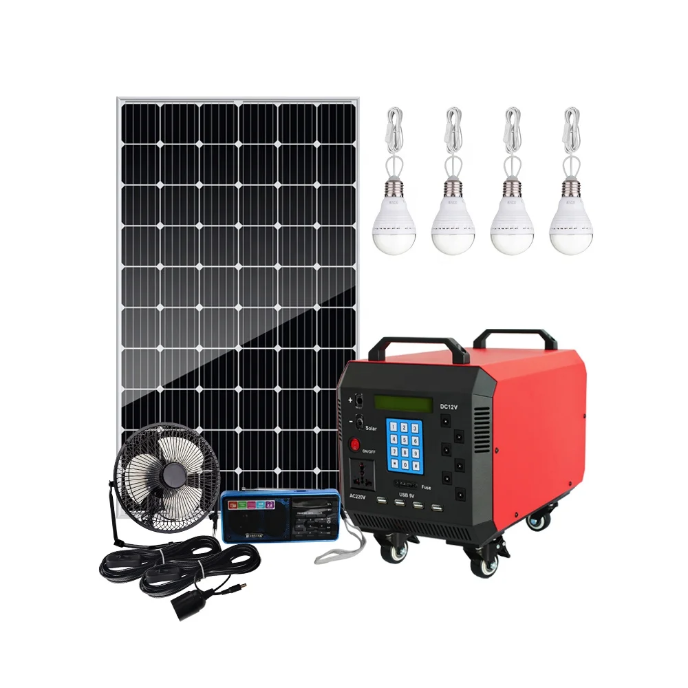 High Frequency 480W Prepaid LiFePO4 Solar Generator System Portable Monocrystalline Silicon Home Light Kit TV Fan Wholesale