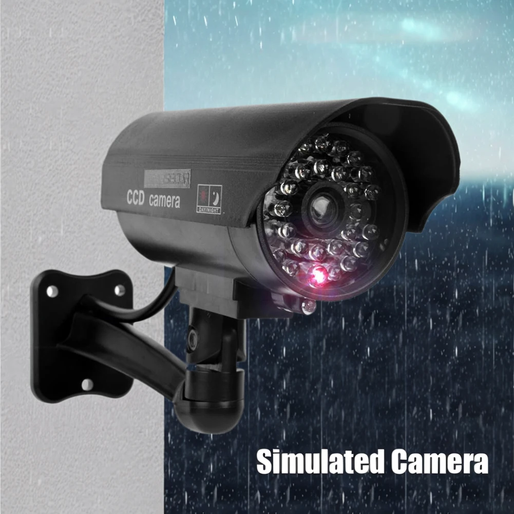 

Outdoor Dummy Camera Bullet Flashing ABS Engineering Plastic Bracket Red LED Indoor Fake CCTV Security Camera 160x124x85mm