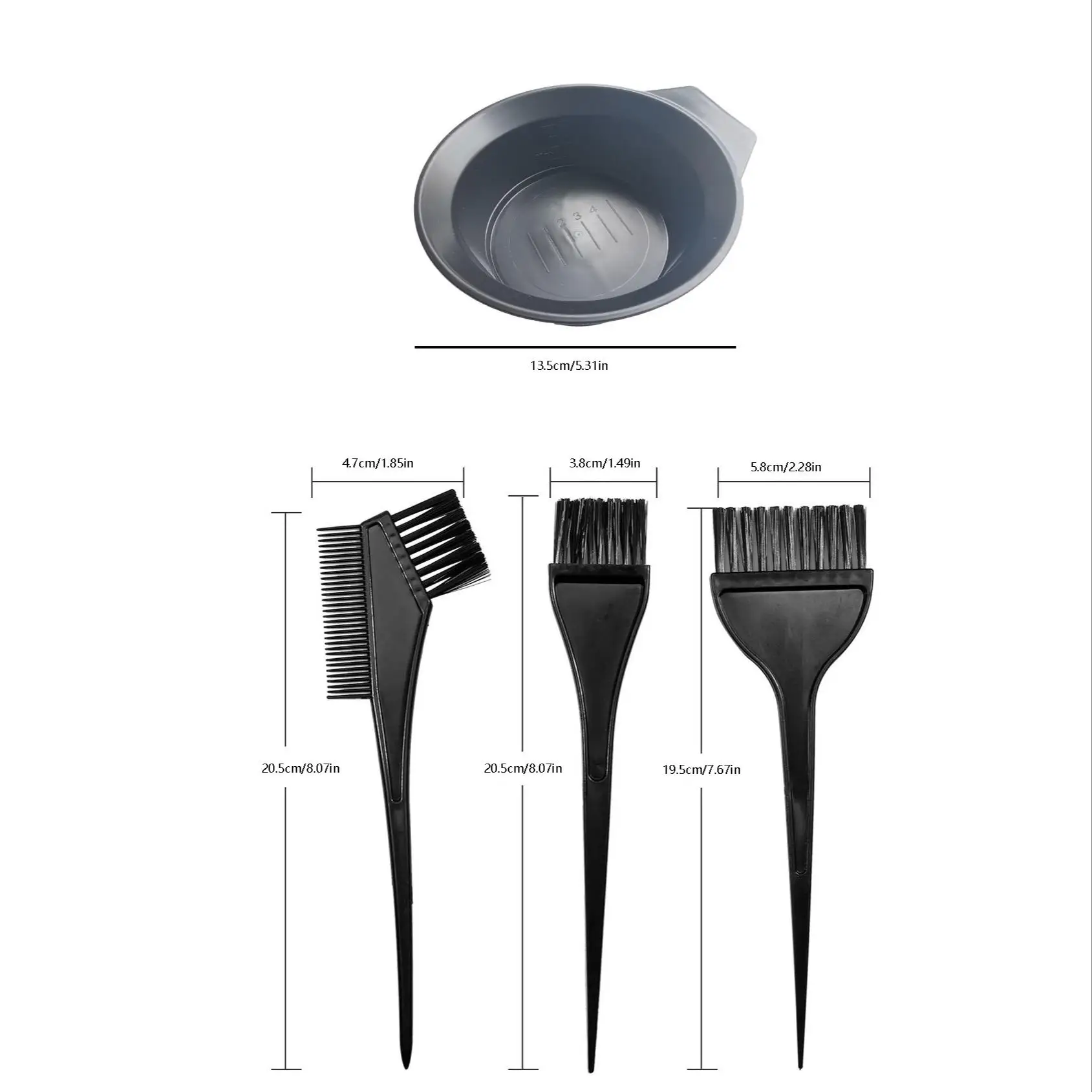 Hair Dye Color Brush and Bowl Set, Color Bowl Brushes Tool Mixing Bowl Kit Tint Comb for Hair Tint Dying Coloring Applicator