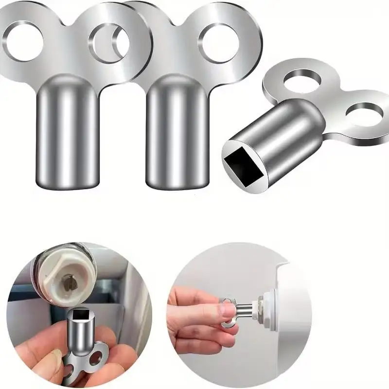 4-teiliges Heizkörperventilschlüssel-Set: Metall, Korrosionsbeständig, EU-Gewinde, für Heizung/Lüftung