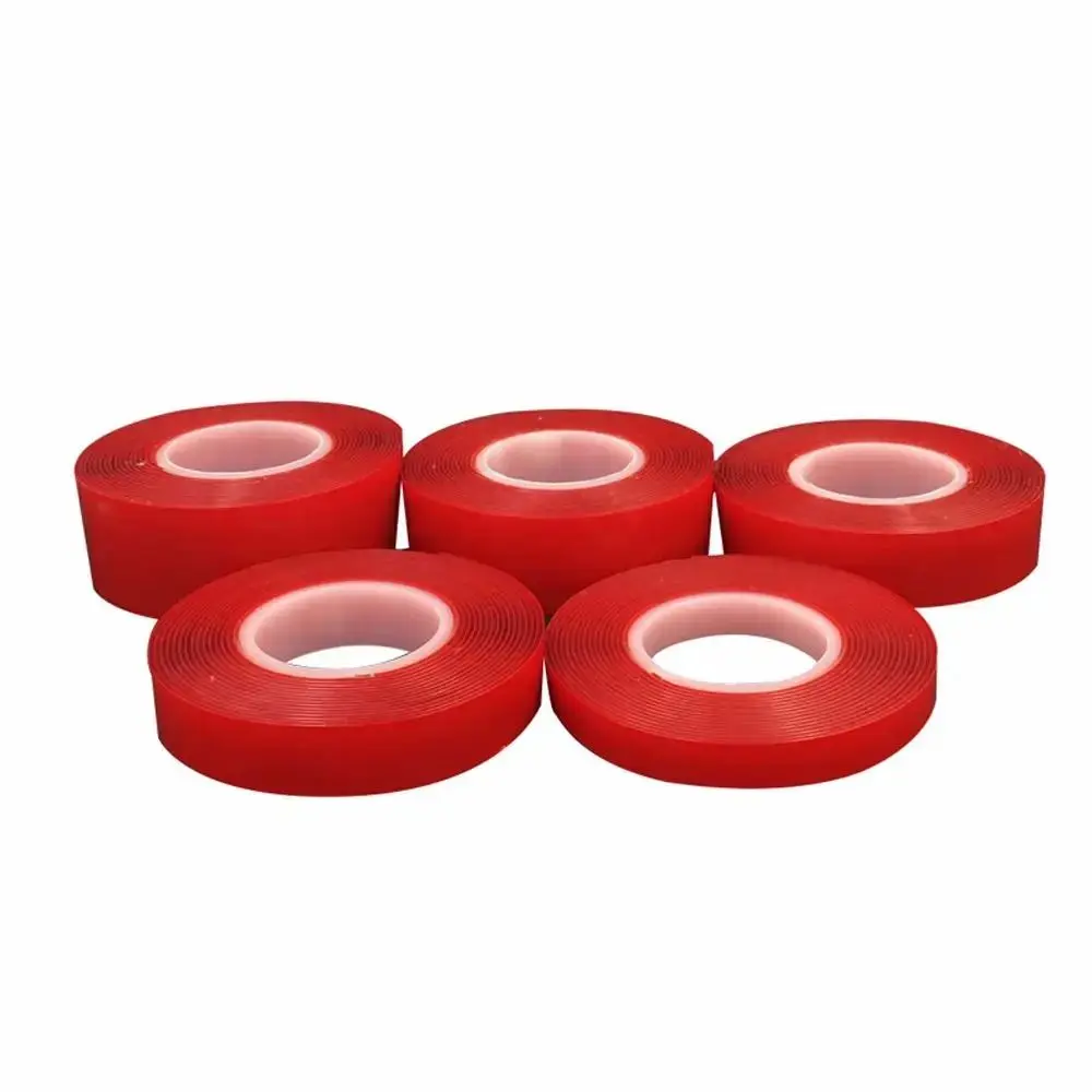 3Meters/Roll PET Red Film Double Sided Tape 6-50mm Width Strong Self Adhesive Sticker Tape Acrylic No Trace Fixed Pasted Tapes