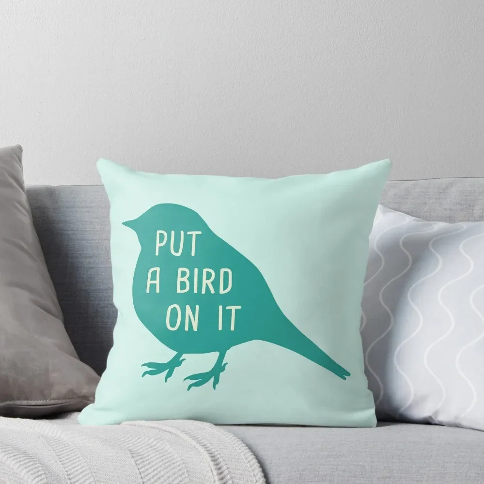 

Put A Bird On It Throw Pillow Embroidered Cushion Cover Luxury Pillow Cover Sofa Cover Room decorating items pillow