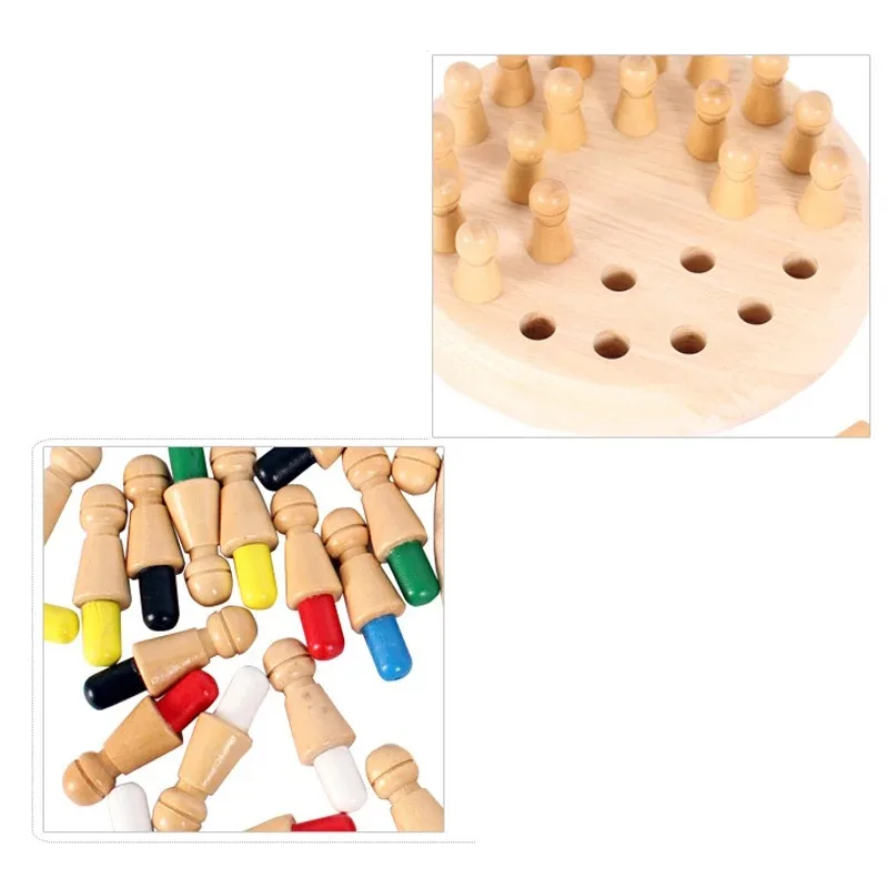 Bâton de mémoire en bois, jeu d'échecs de couleur, puzzle de société, jouet éducatif Montessori, capacité cognitive, jouets d'apprentissage pour enfants