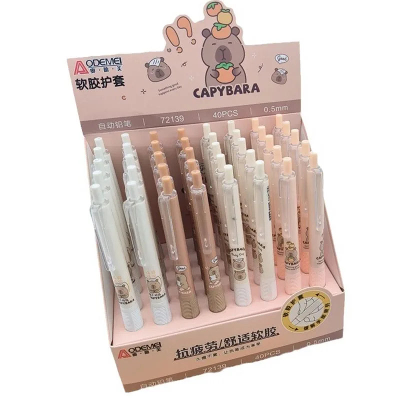 40pcs/lot Creative Capybara Mechanical Pencil Cartoon 0.5/0.7MM Drawing Writing Automatic Pen School Office Supplies