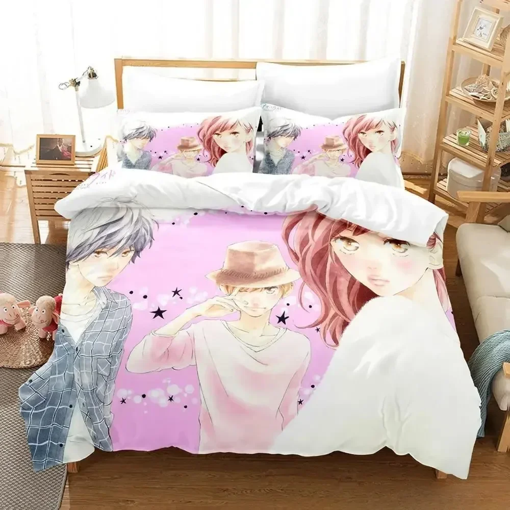 New Blue spring ride Bedding Set Single Twin Full Queen King Size Bed Set Adult Kid Bedroom Duvet cover Sets Anime Bed Sheet Set
