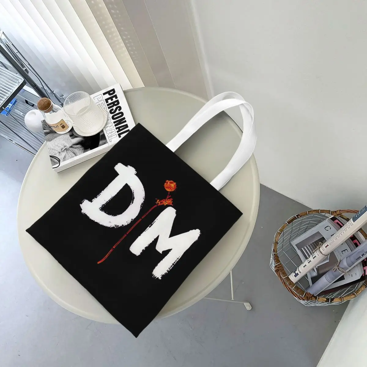 Tas Belanja Elektronik Rock Depeche Cool Mode Kanvas Tas Tote Lipat untuk Wanita Tas Tangan Travel Tote Bahu