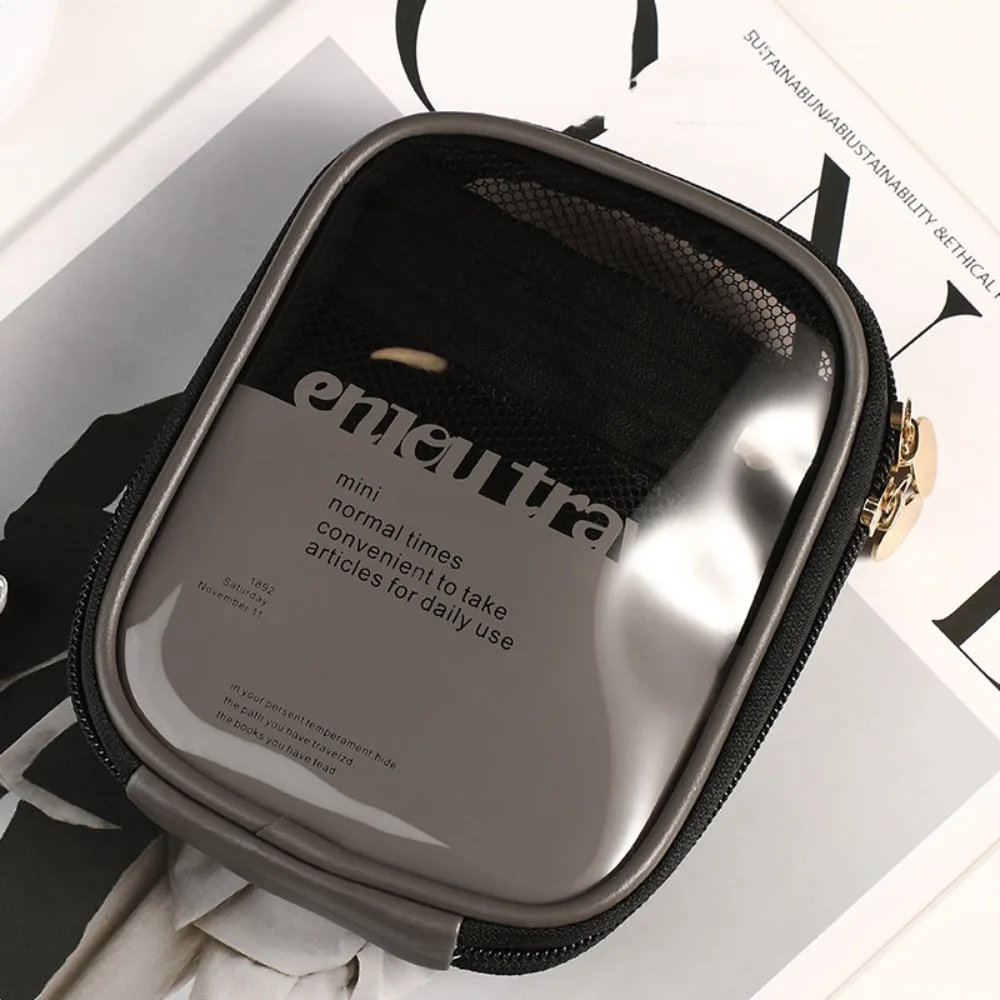 

Mini Makeup Bag Letter Clear PVC Transparent Cosmetic Bag Multifunctional Lightweight Skincare Storage Bag Lipstick Storage