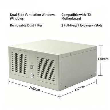 Wall mounted industrial control chassis 4 slots multi serial matx main board full high card industrial computer CNC equipment