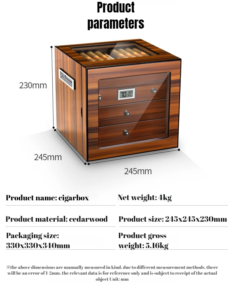 Spanish Cedar Wood Cigar Humidifier Moisturizer Home Moisturizer Independent Large Capacity Cigar Case Cigarette Case