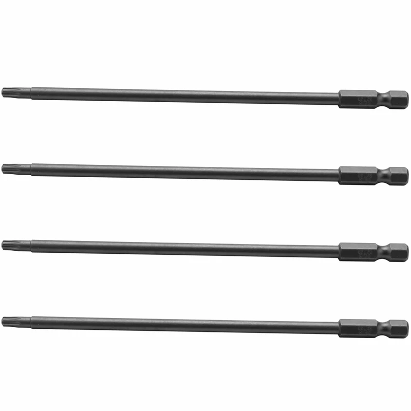 

4X 1/4-Inch Shank T20 Magnetic Torx Security Screwdriver Bit 150Mm Long