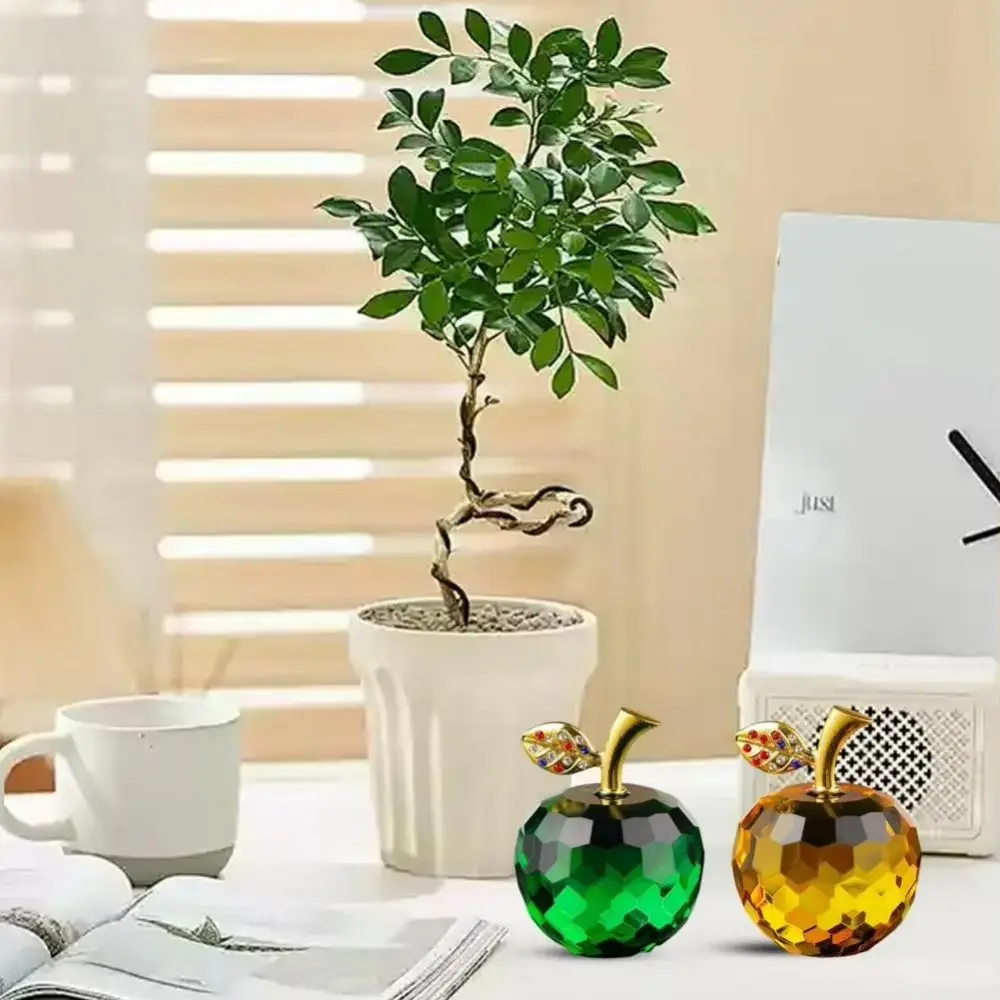 

Birthday Gift Crystal Glass Fruit Figurines 3D Mini Fruit Collectible Figurines Art Unique Home Decoration Kitchen Tabletop