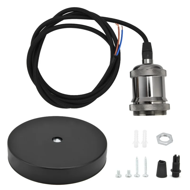 

1,5 м комплект шнура для подвесного светильника, черный винтажный комплект патронов для лампы для дома, светильники «сделай сам»