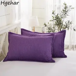 Both Side Coral Fleece Pillow Case Ultra Soft Zipper Cozy Shaggy Solid Home Bedding Cover Winter Keep-warm 48*74cm Cute