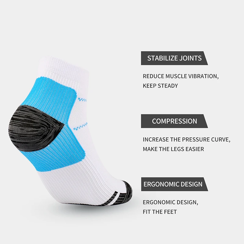 Chaussettes de Compression Plantaire pour Homme, Bas, Blanc, Décontracté, Course à Pied, Cyclisme, Basket-Ball, Extérieur, Été, Nouveau