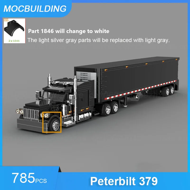 MOC Building Blocks Peterbilt 379 Cargo Model DIY Assemble Bricks Educational Creative Collection Display Toys Xmas Gifts 785PCS