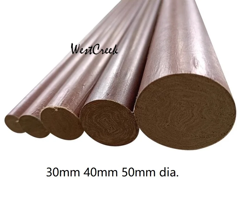 

WESTCREEK 50mm dia. Phenolic resin laminated cloth bar bakelite rod Insulated electric wood stick insulation bar insulating rod