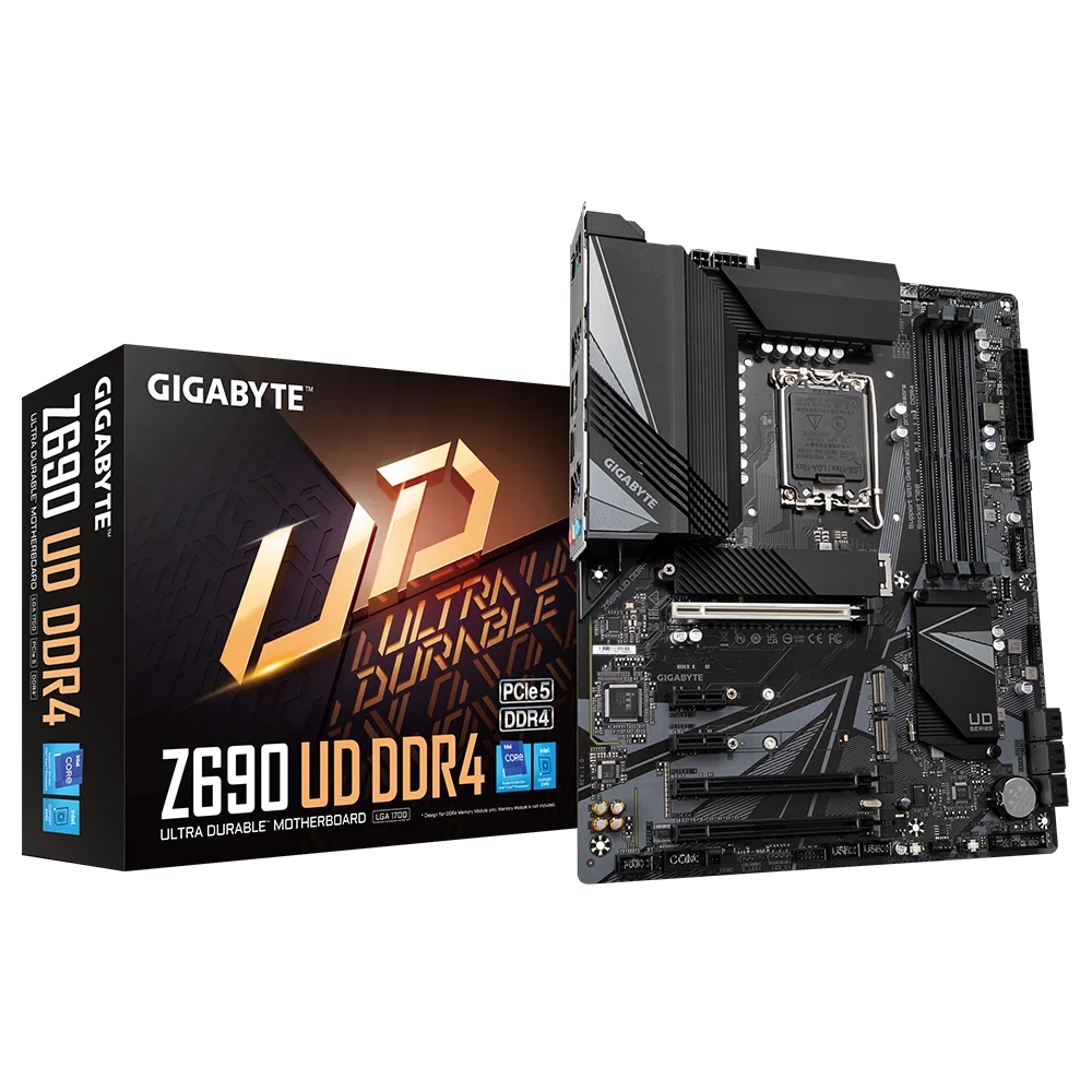 Gigabyte Motherboard Z690 UD DDR4 V2 LGA1700 for 12th Gen Intel Core Processor 12600 12700 12900 CPU Dual-channel DDR4 PCI-E 4.0