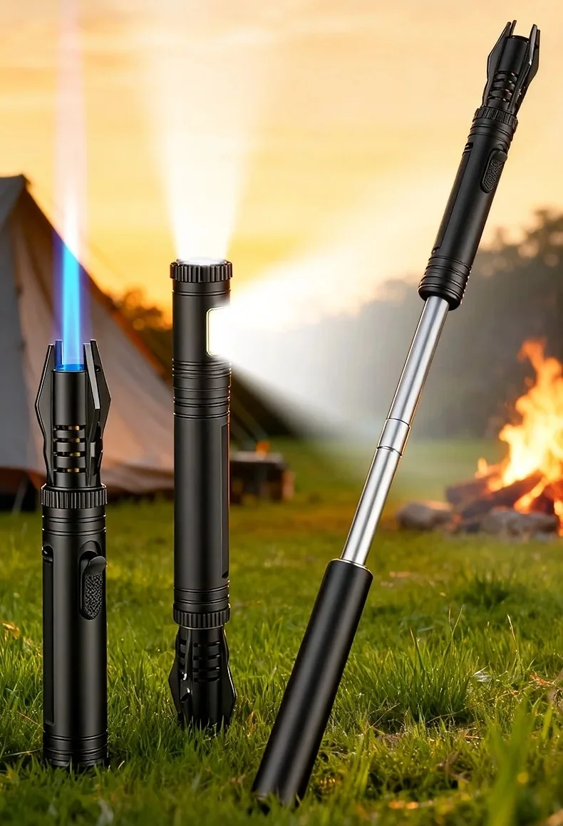 

Upgrade Windproof Turbo Flame Metal Gas Lighter BBQ Torch Refillable Candle Igniter Long Nozzle Outdoor Kitchen Tool for Cigar